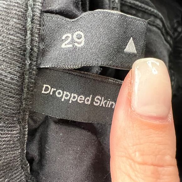 Abrand Dropped Skinny Jeans Debaser Gray Black Shred Distressed Pocket Size 29 - Picture 9 of 9